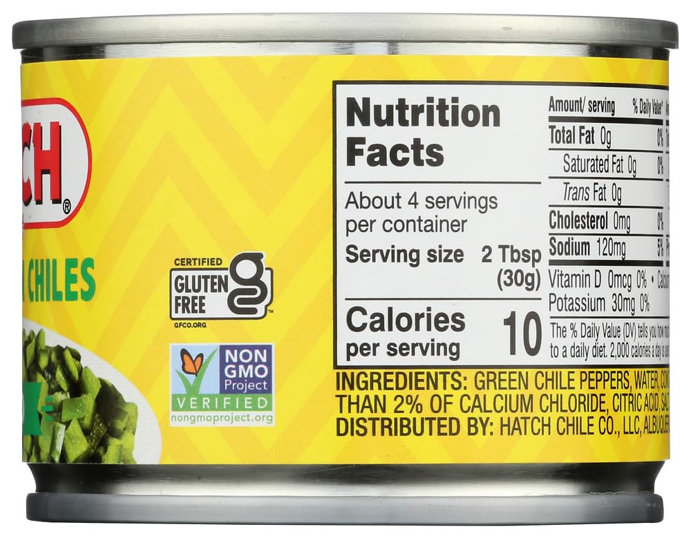 Hatch Farms 4-ounce can next to spoon showing size and portion control