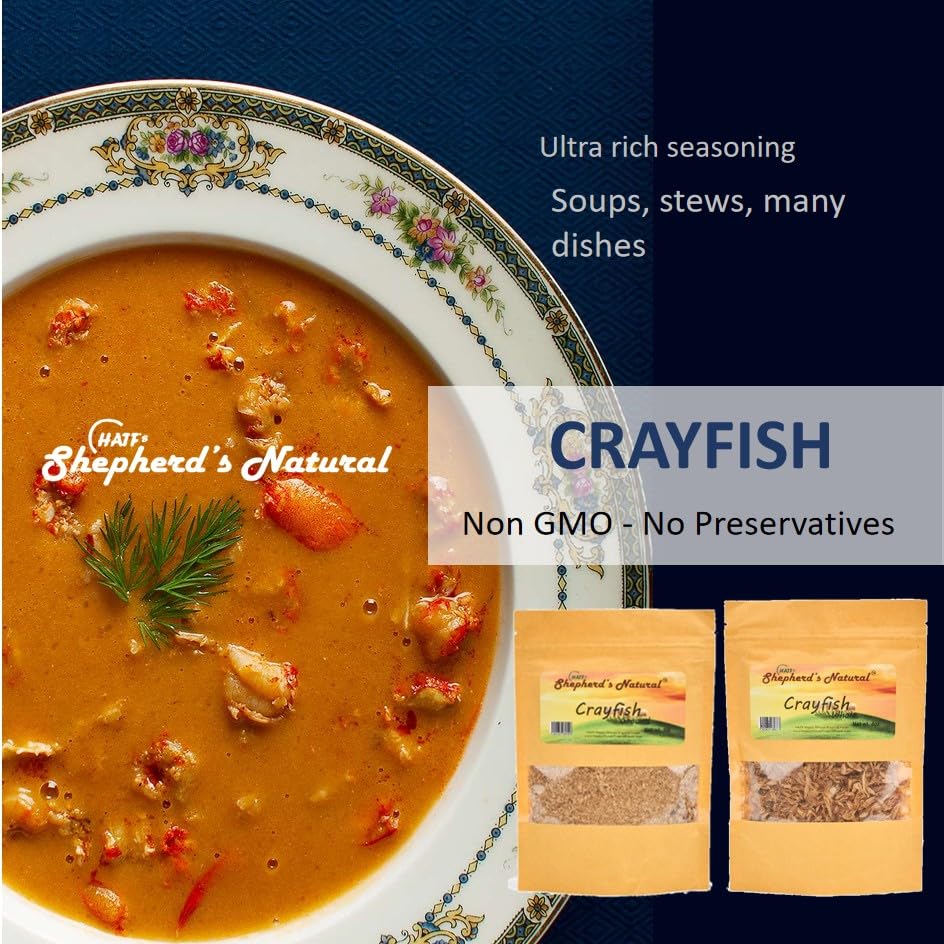 HATF'S SHEPHERD'S NATURAL crayfish in hand for scale shows compact, potent seasoning