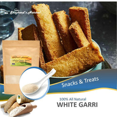 HATF'S SHEPHERD'S NATURAL making Eba with hot water showing easy mixing benefit