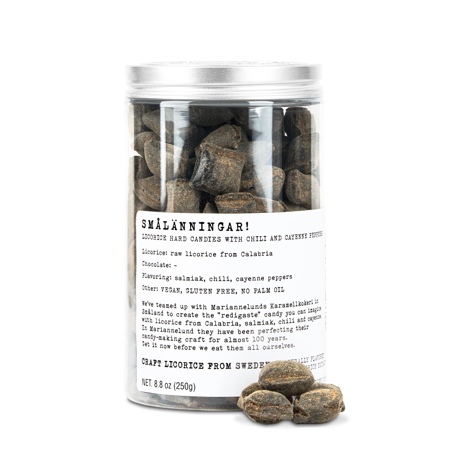 Haupt Lakrits front packaging showing bold spicy licorice branding and weight