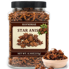 HAVNDRAE front jar of whole star anise showing sealed packaging and pantry benefit