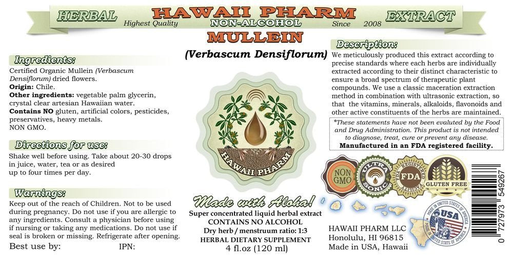 Hawaii Pharm mullein dropper pouring glycerite demonstrating easy measured dosing
