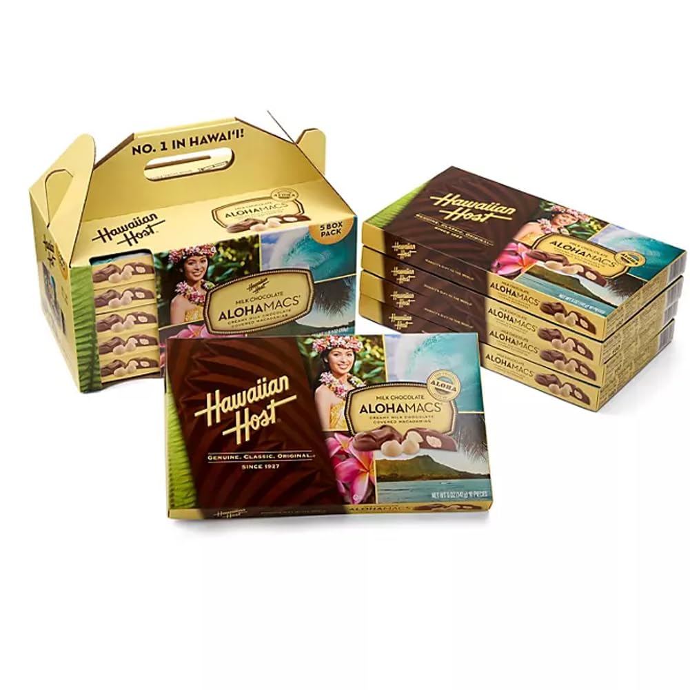 Hawaiian Host box placed inside a gift bag — presents as a ready-made souvenir