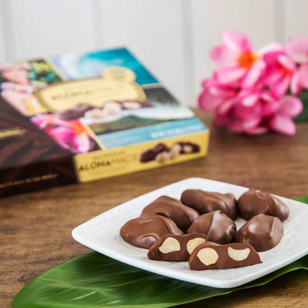 Hawaiian Host lifestyle scene of Alohamacs with coffee — ideal for casual snacking