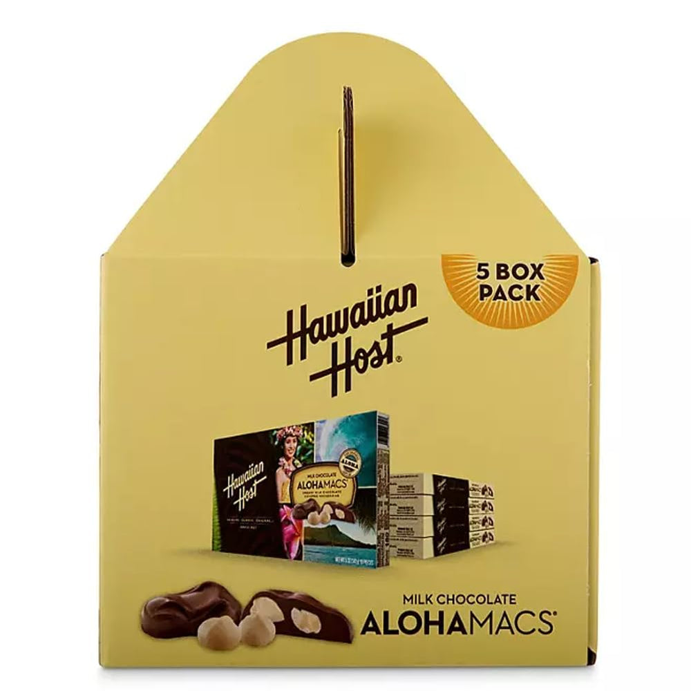 Hawaiian Host close-up of a single macadamia nut — highlights premium buttery texture