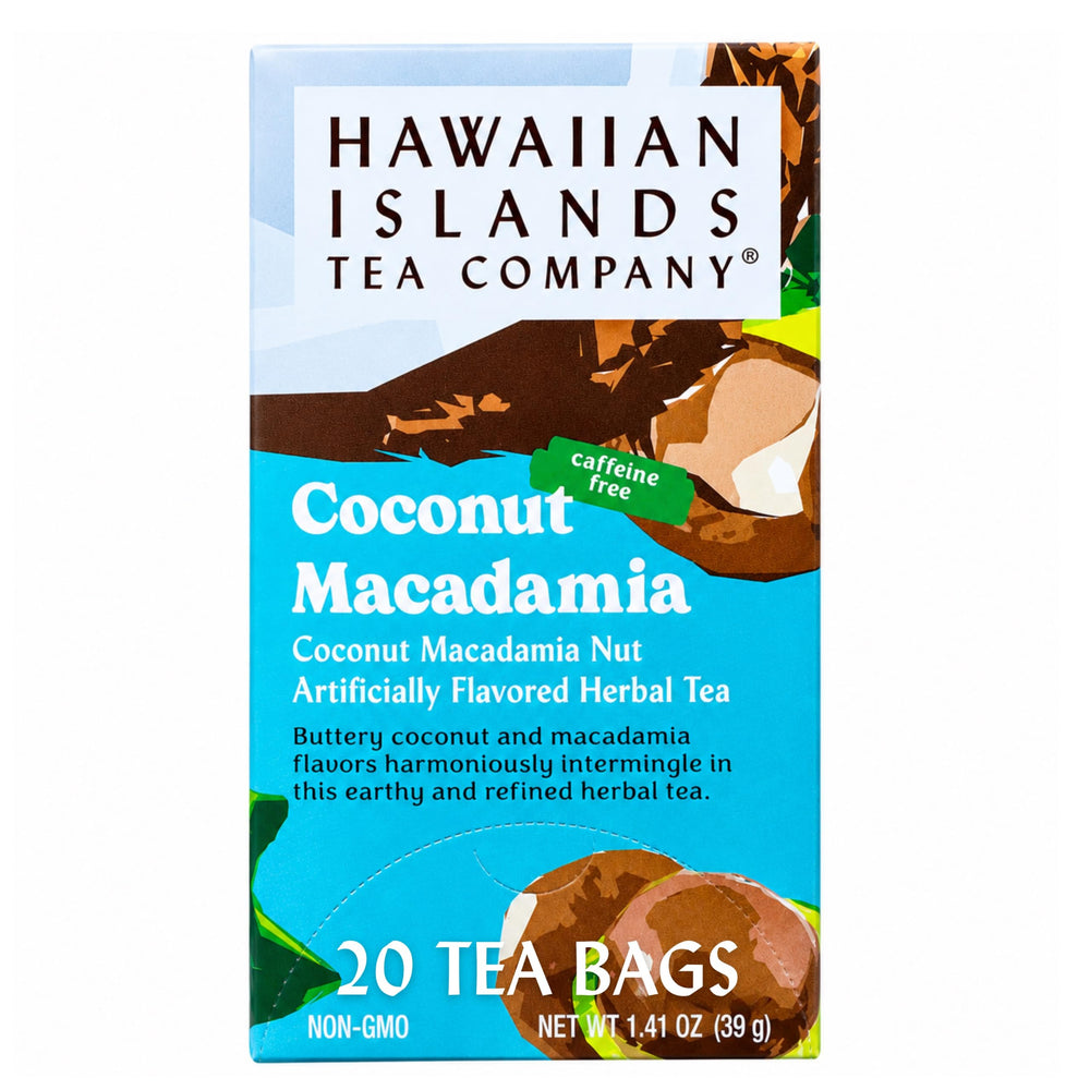 HAWAIIAN ISLANDS TEA COMPANY front packaging showing box design and 20 tea bags