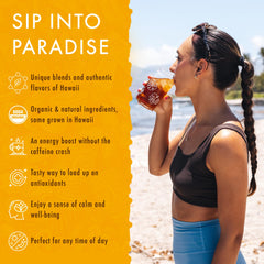 HAWAIIAN NATURAL T·E·A single tea bag close-up highlighting freshness and easy brewing