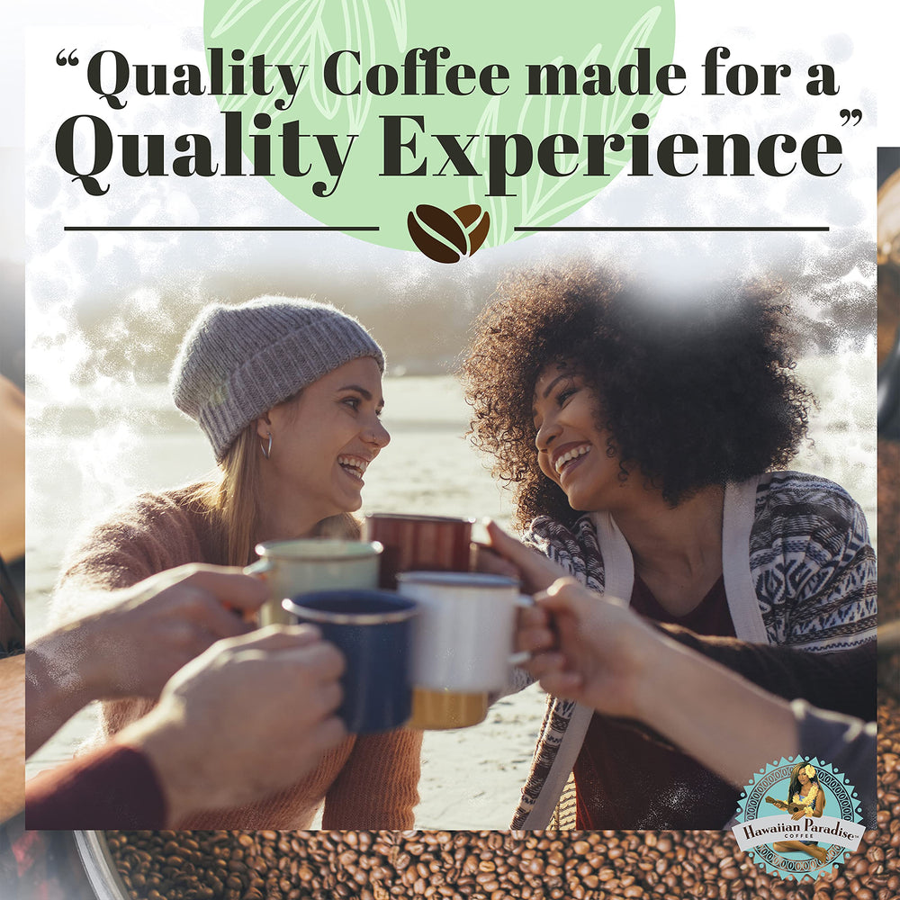 Hawaiian Paradise Coffee single-serve pod close-up displaying label clarity