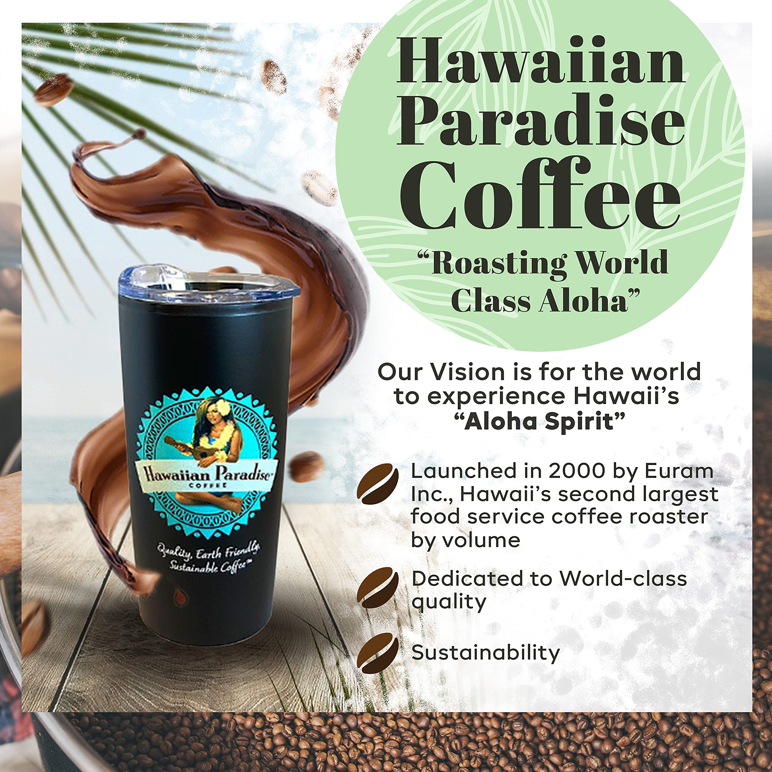Hawaiian Paradise Coffee in breakfast setting conveying convenience and taste