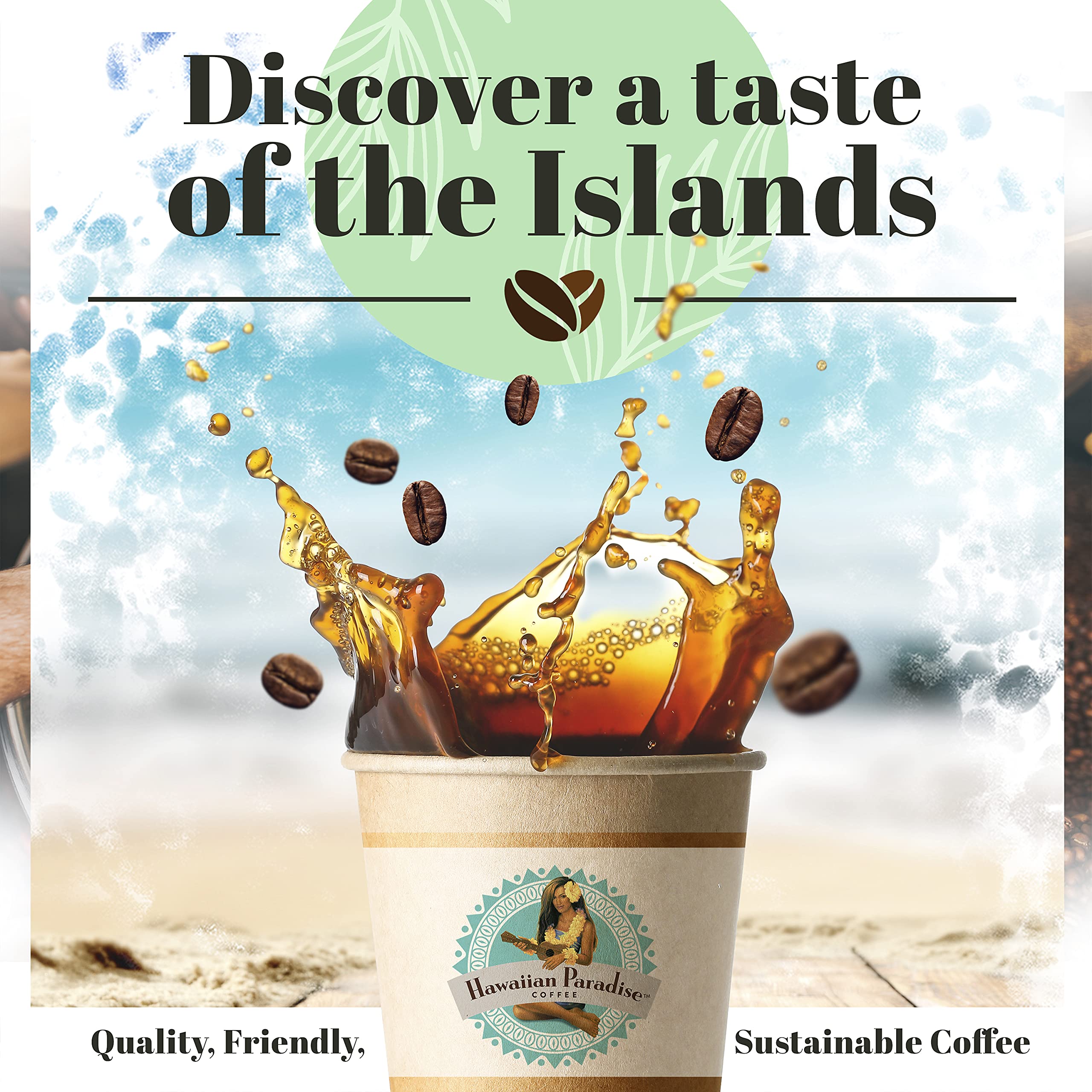 Hawaiian Paradise Coffee ground close-up texture highlighting fresh aroma