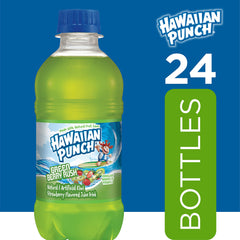HAWAIIAN PUNCH label detail on Green Berry Rush emphasizing flavor information and clarity