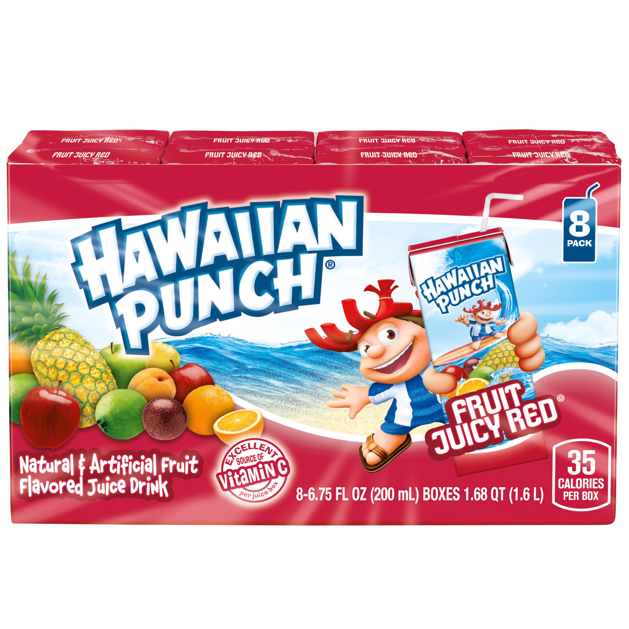 HAWAIIAN PUNCH stacked 8-packs showing bulk 32-count organization for easy storage