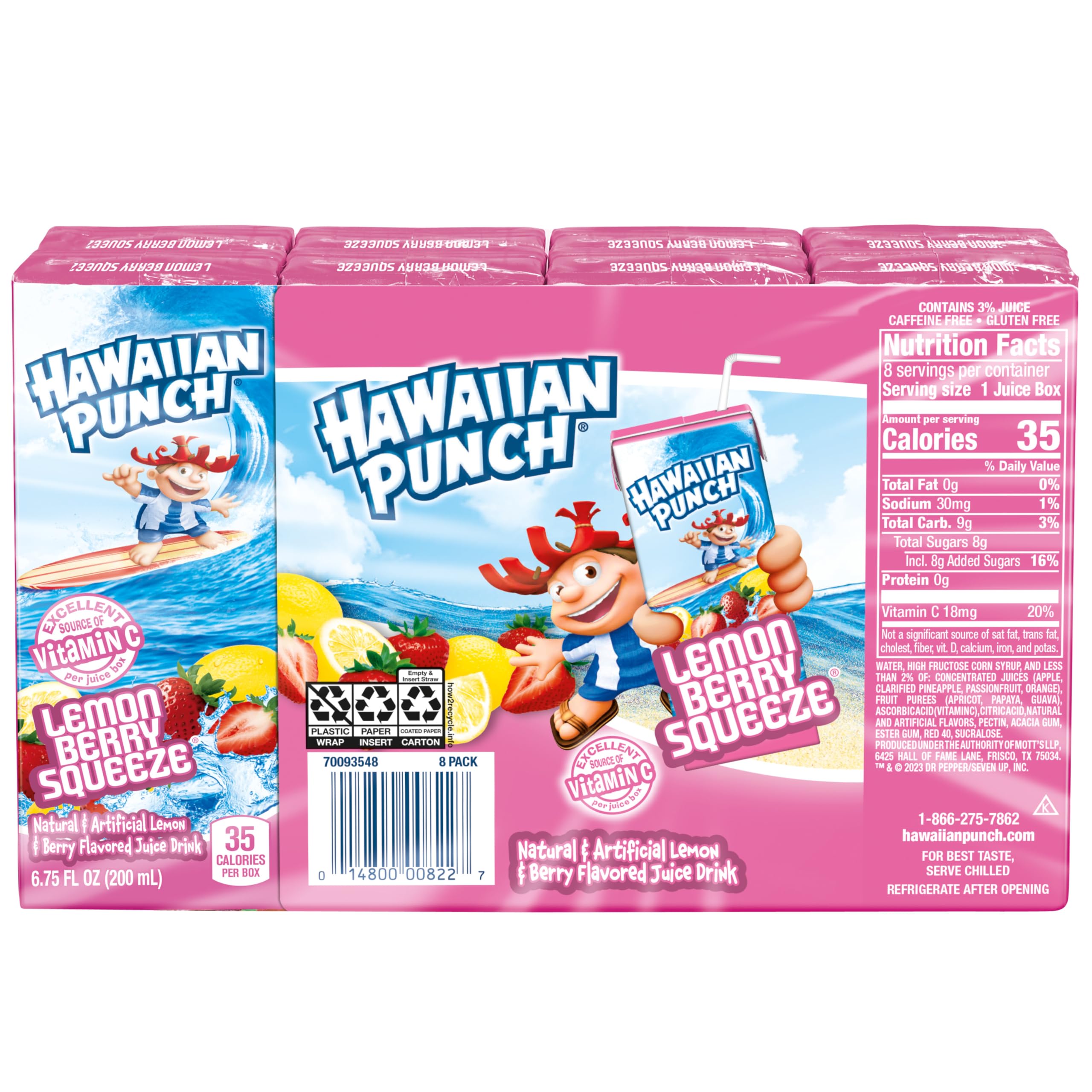 HAWAIIAN PUNCH Lemon Berry Squeeze displayed with other flavors showing variety options