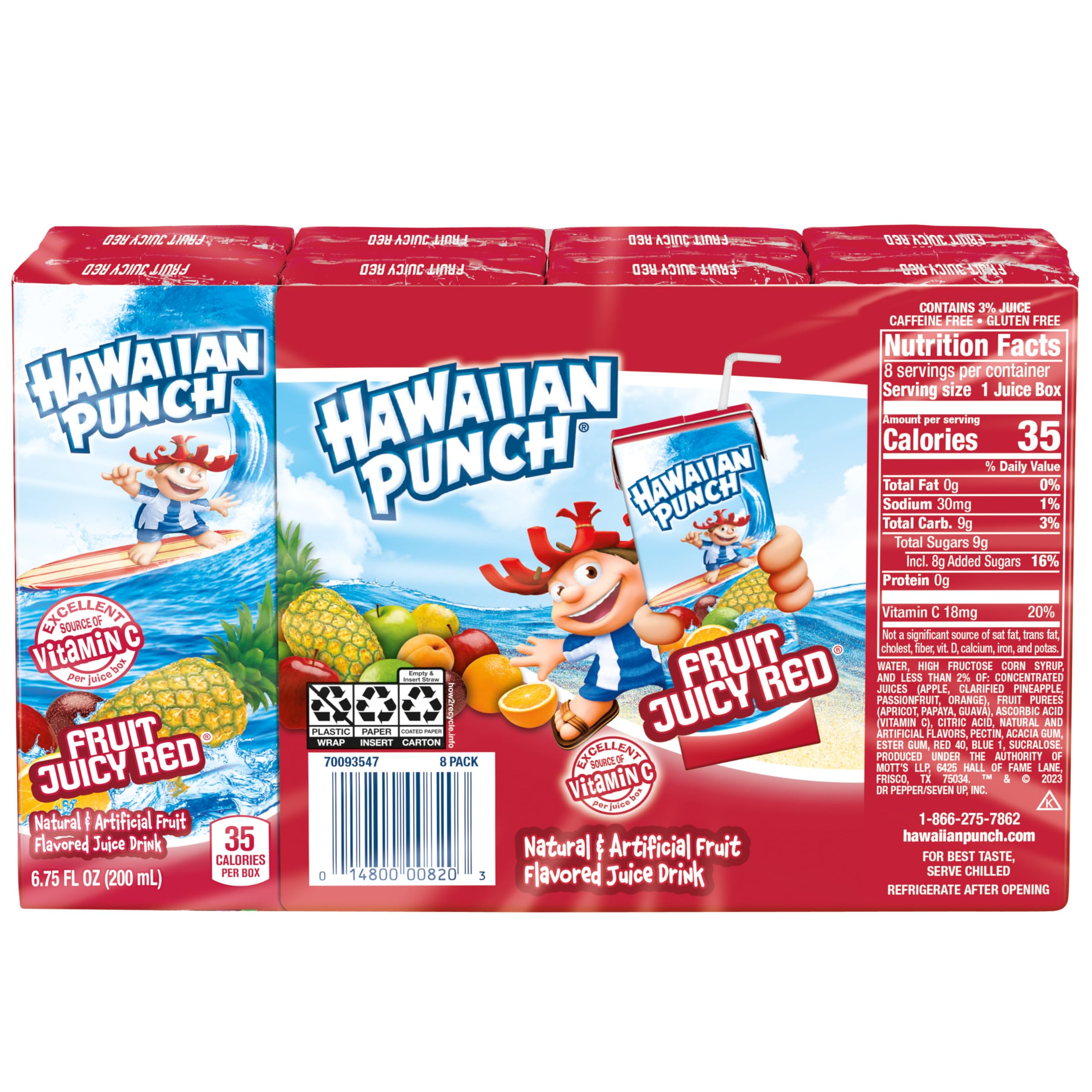 HAWAIIAN PUNCH variety display with other flavors showing choice and assortment availability