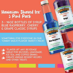 Hawaiian Shaved Ice label close-up showing ingredients and allergy-friendly benefit
