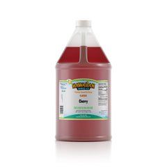 Hawaiian Shaved Ice cherry front packaging shows gallon bottle and brand benefit