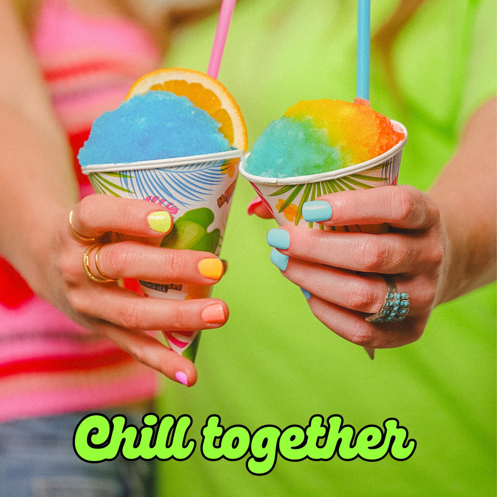 Hawaiian Shaved Ice label detail highlighting allergen-free ingredient benefits
