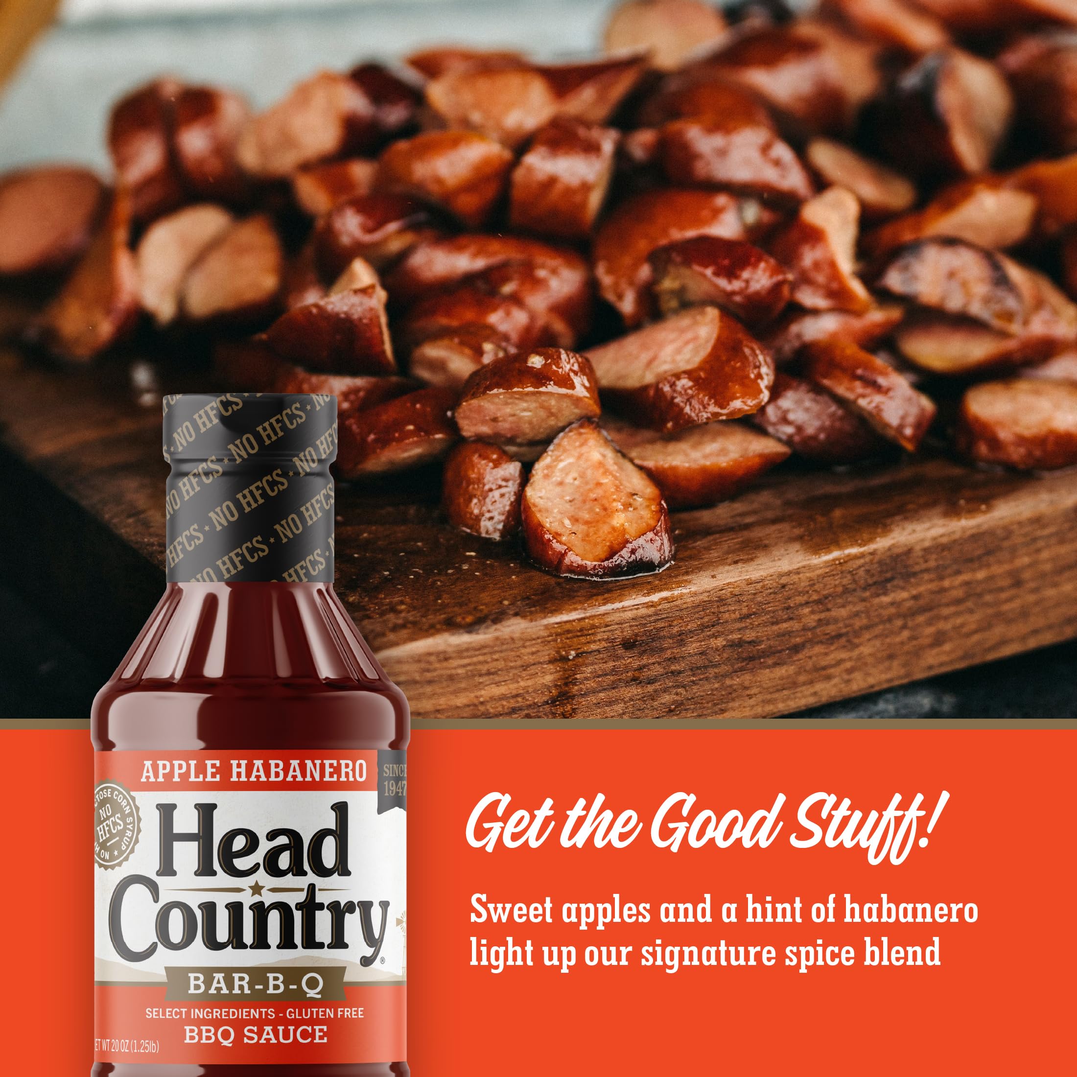 Head Country close-up of bottle texture and label for clear branding