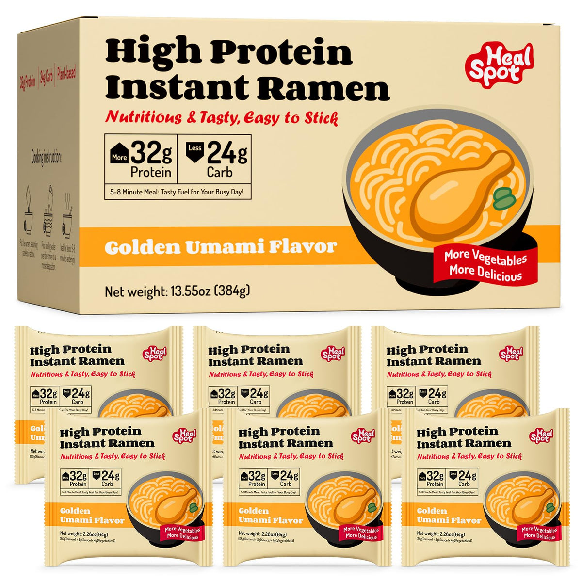 HealSpot front packaging showing six-pack, clear label and convenience