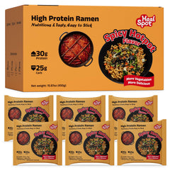 HealSpot front packaging showing Hot Pot flavor and 30g protein benefit