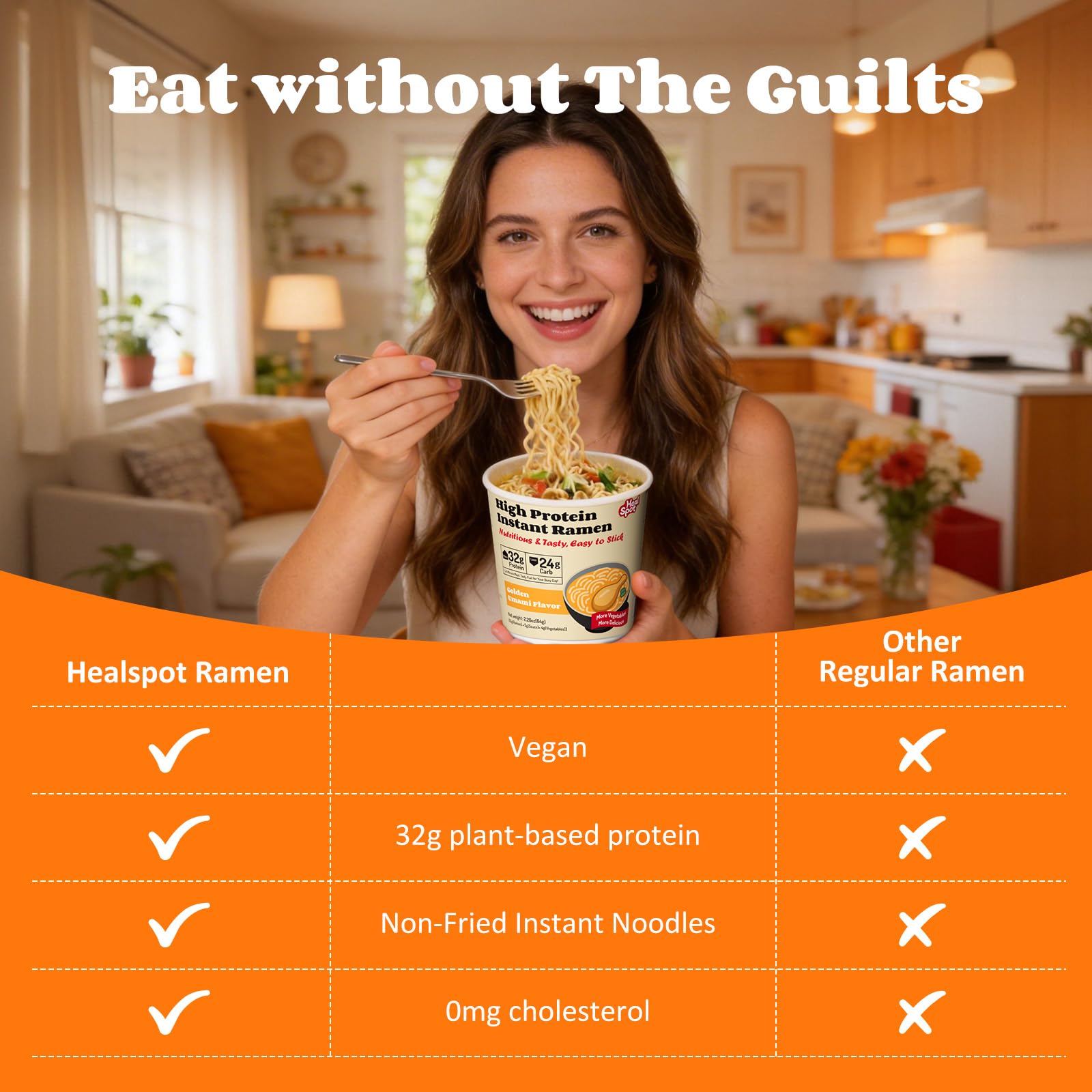 HealSpot cup beside scale demonstrating portion size and protein value