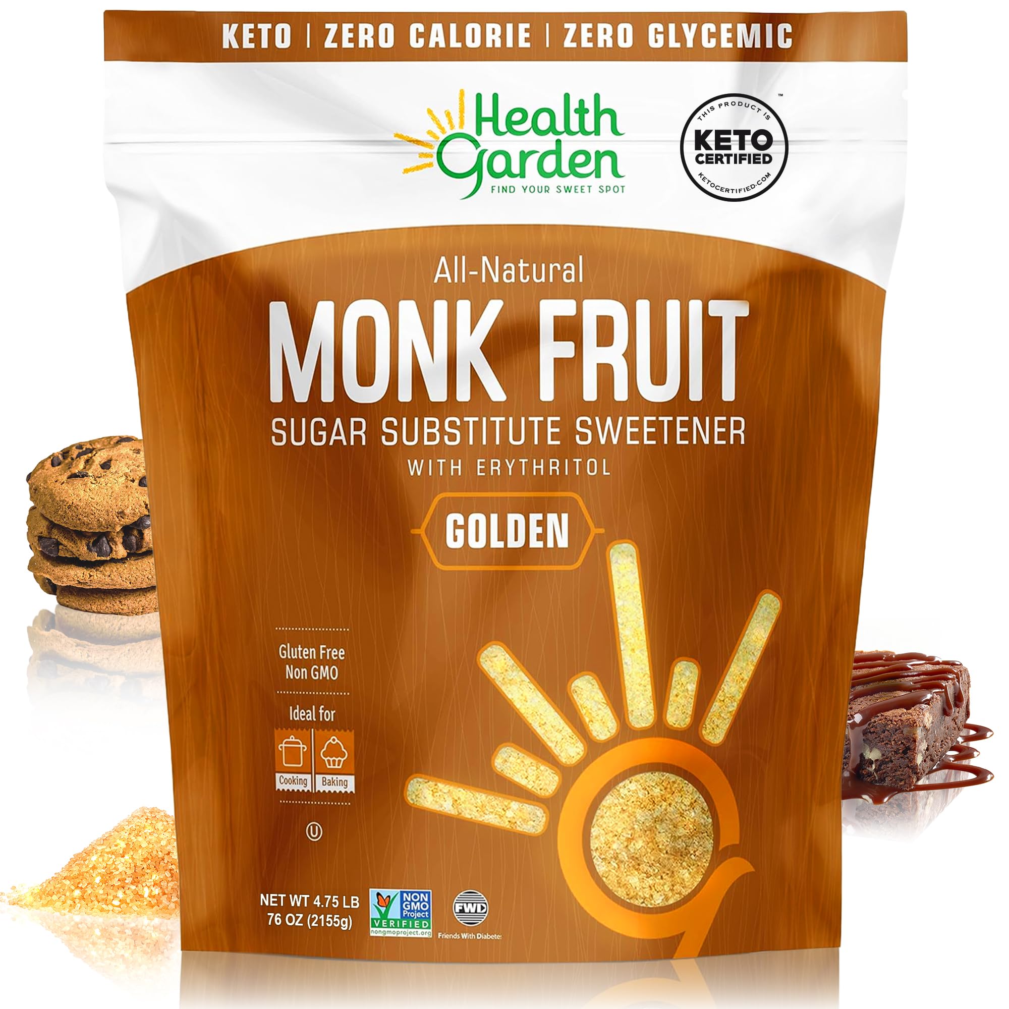 Health Garden front packaging showing 4.75 lb pouch and label benefits