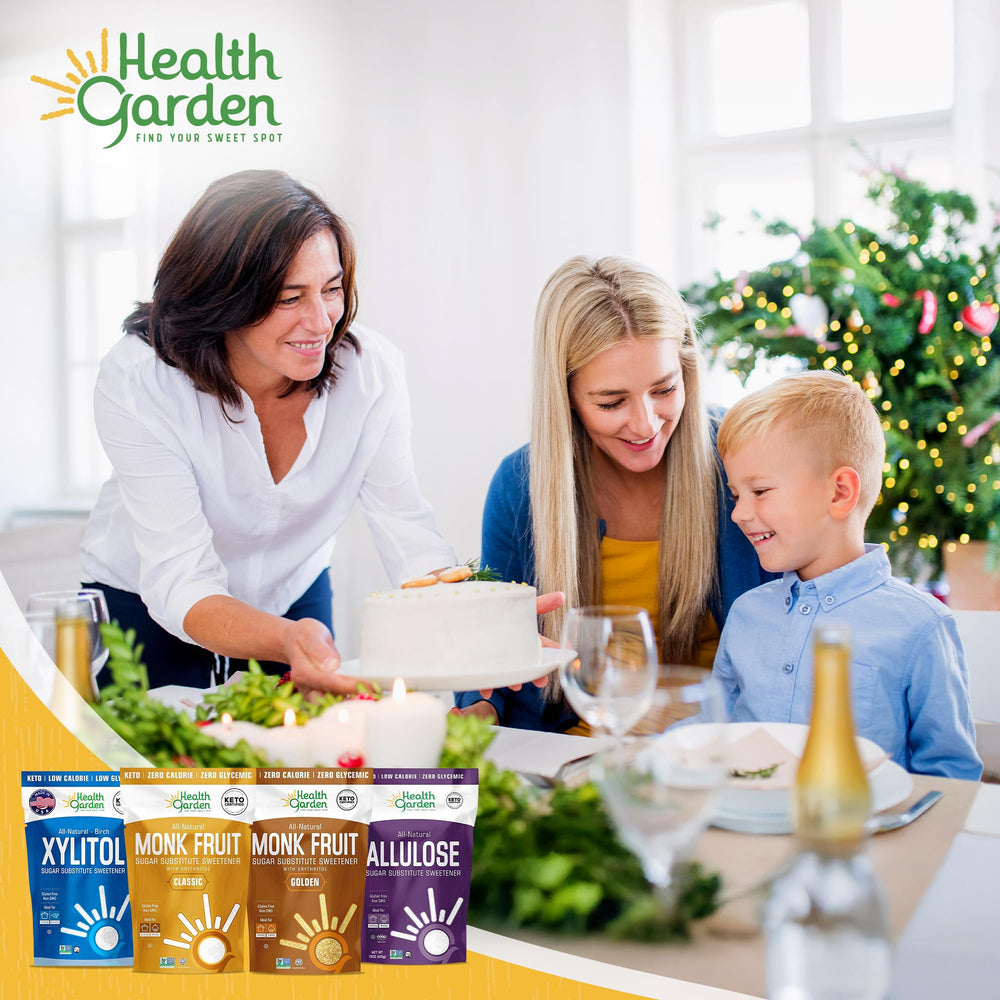 Health Garden sweetener in kitchen scene supporting everyday recipe swaps