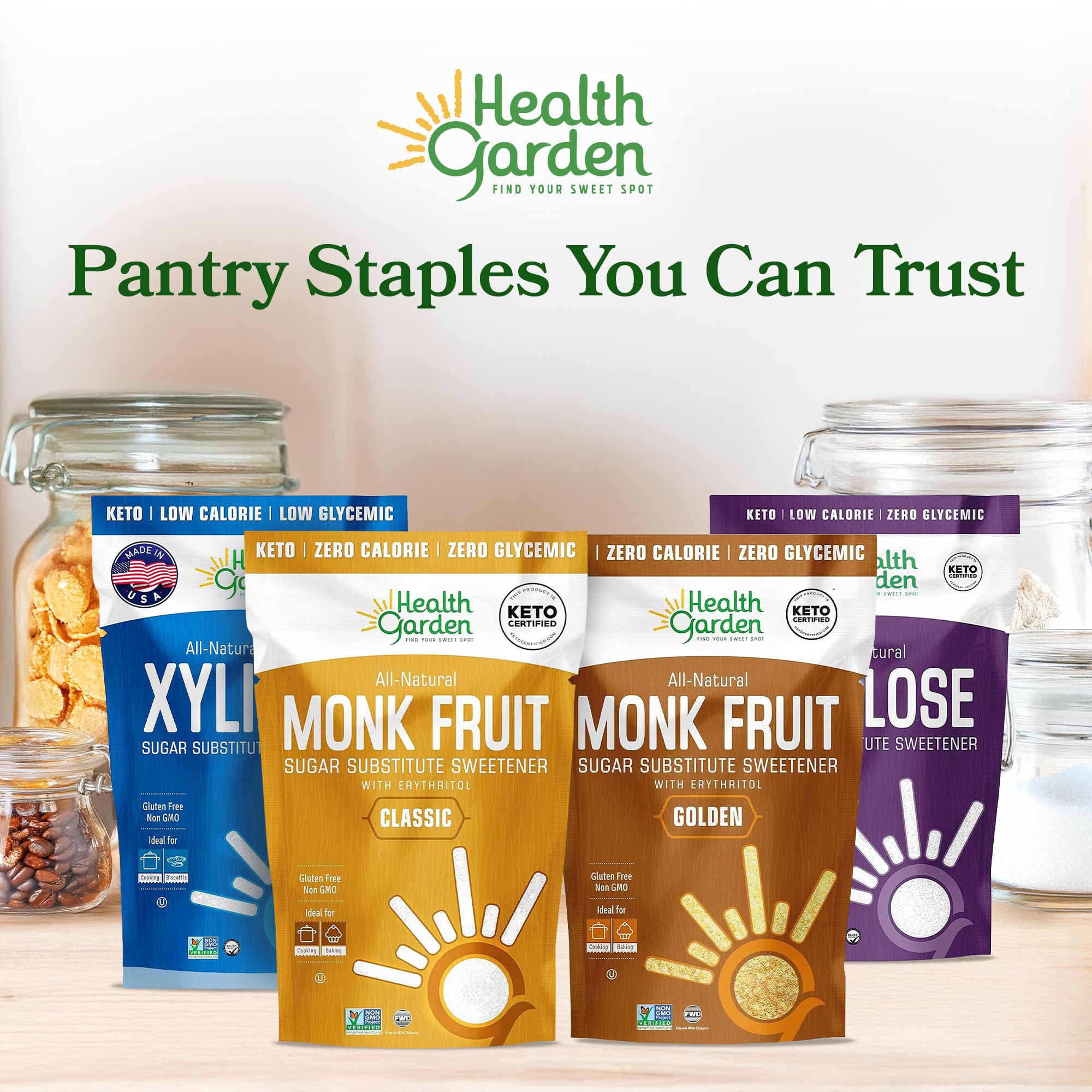 Health Garden label and nutrition facts highlighting clean-ingredient benefit