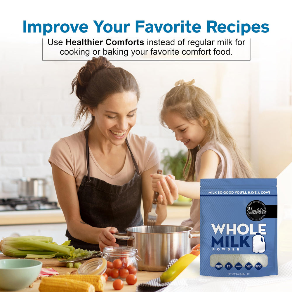 Healthier Comforts used in baking setup showing improved crumb and recipe versatility