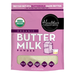 Healthier Comforts front packaging showing organic label and 21oz size benefit
