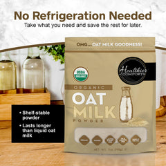 Healthier Comforts latte pour using oat milk, illustrating froth and coffee compatibility