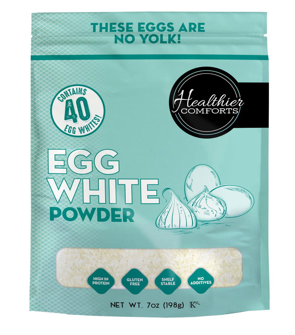 Healthier Comforts front packaging showing 7 oz bag and product benefits