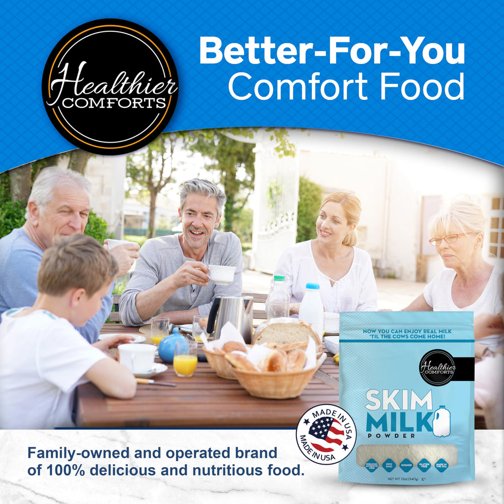 Healthier Comforts lifestyle kitchen scene illustrating pantry storage convenience