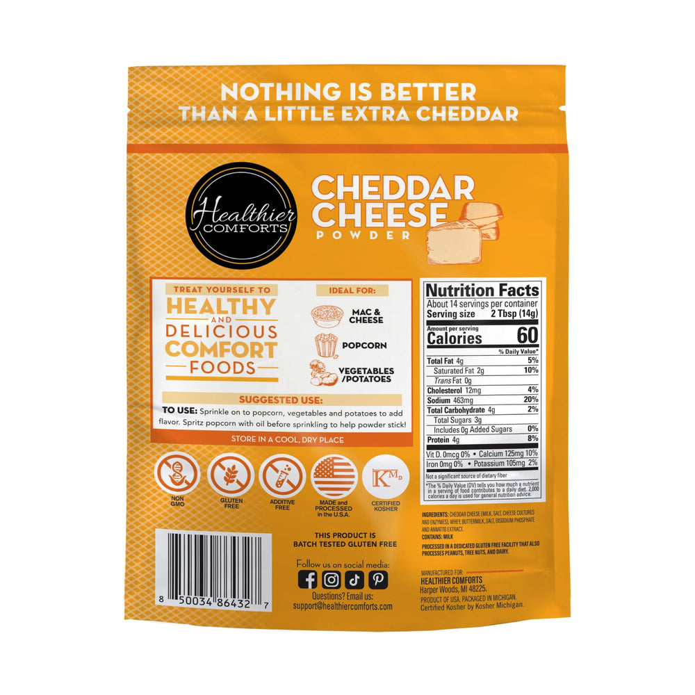 Healthier Comforts open resealable pouch displaying easy storage and portion control