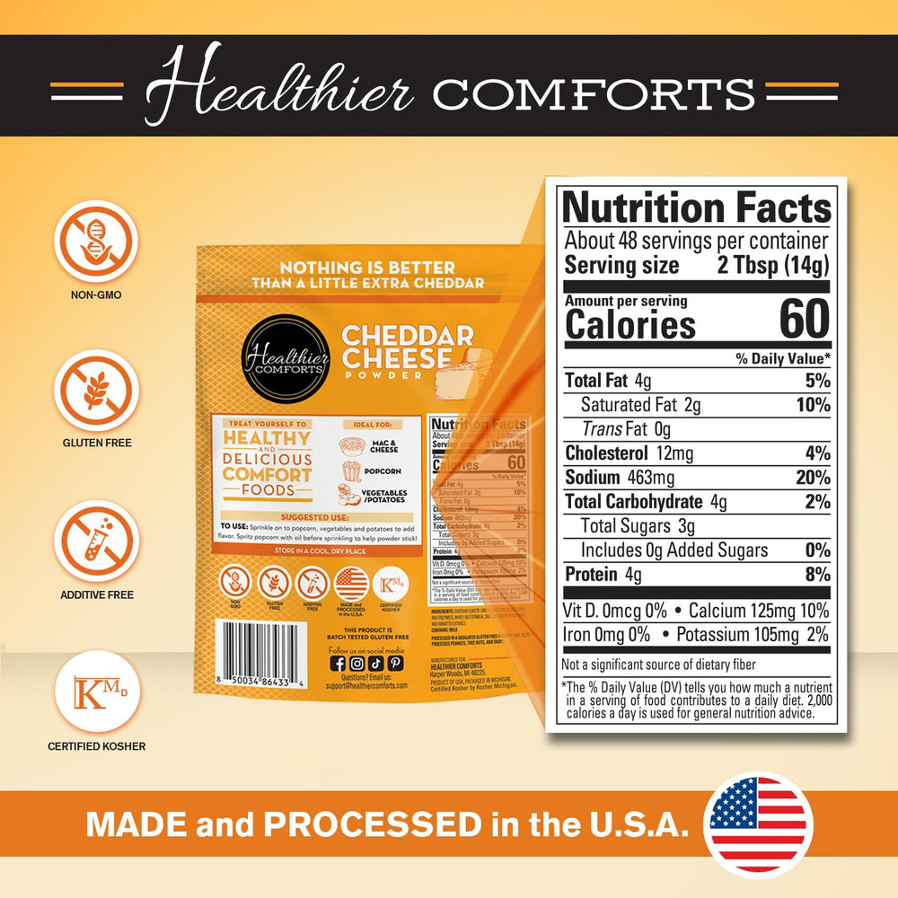 Healthier Comforts pouch on pantry shelf illustrating shelf-stable emergency food storage