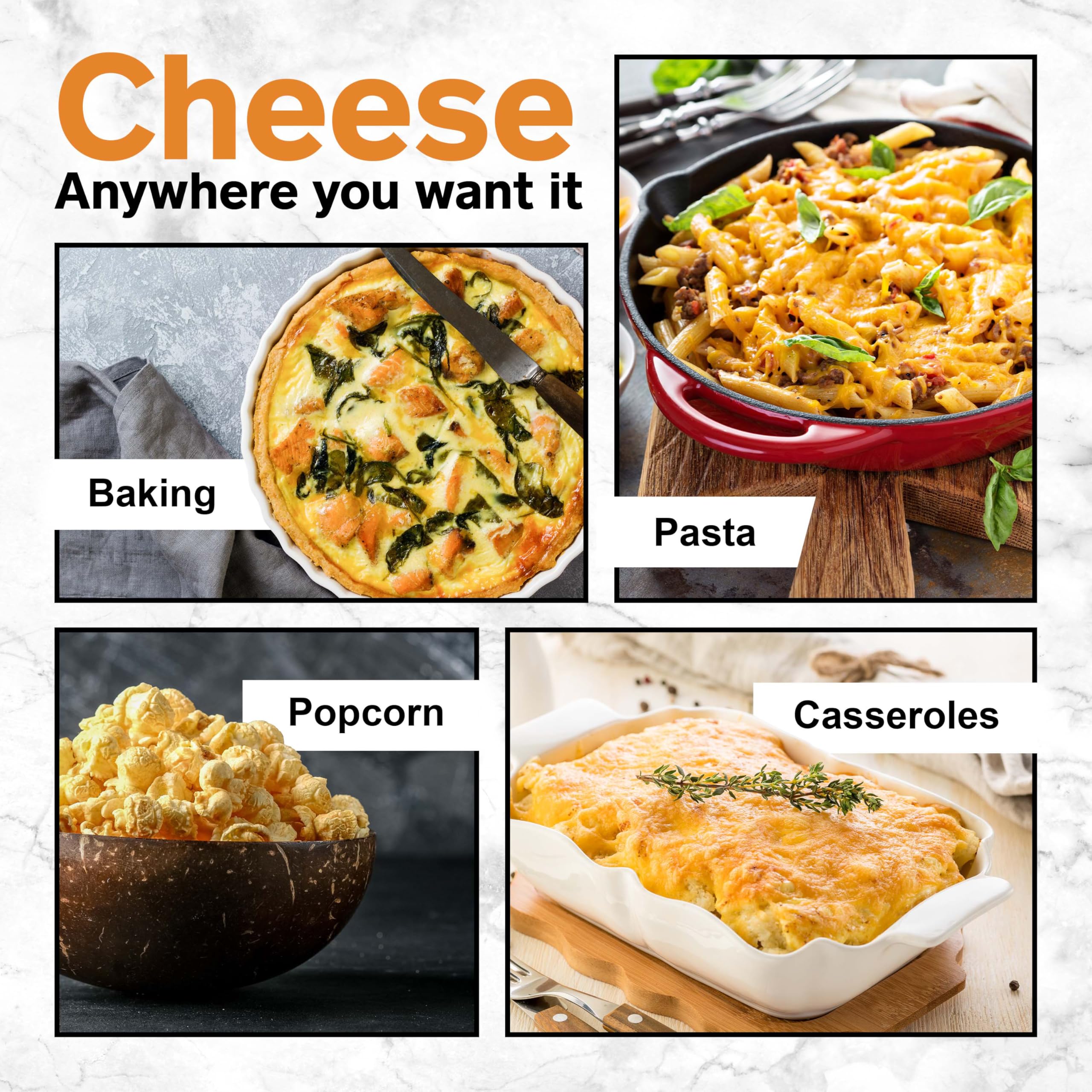 Healthier Comforts seasoned popcorn showing bold cheesy flavor
