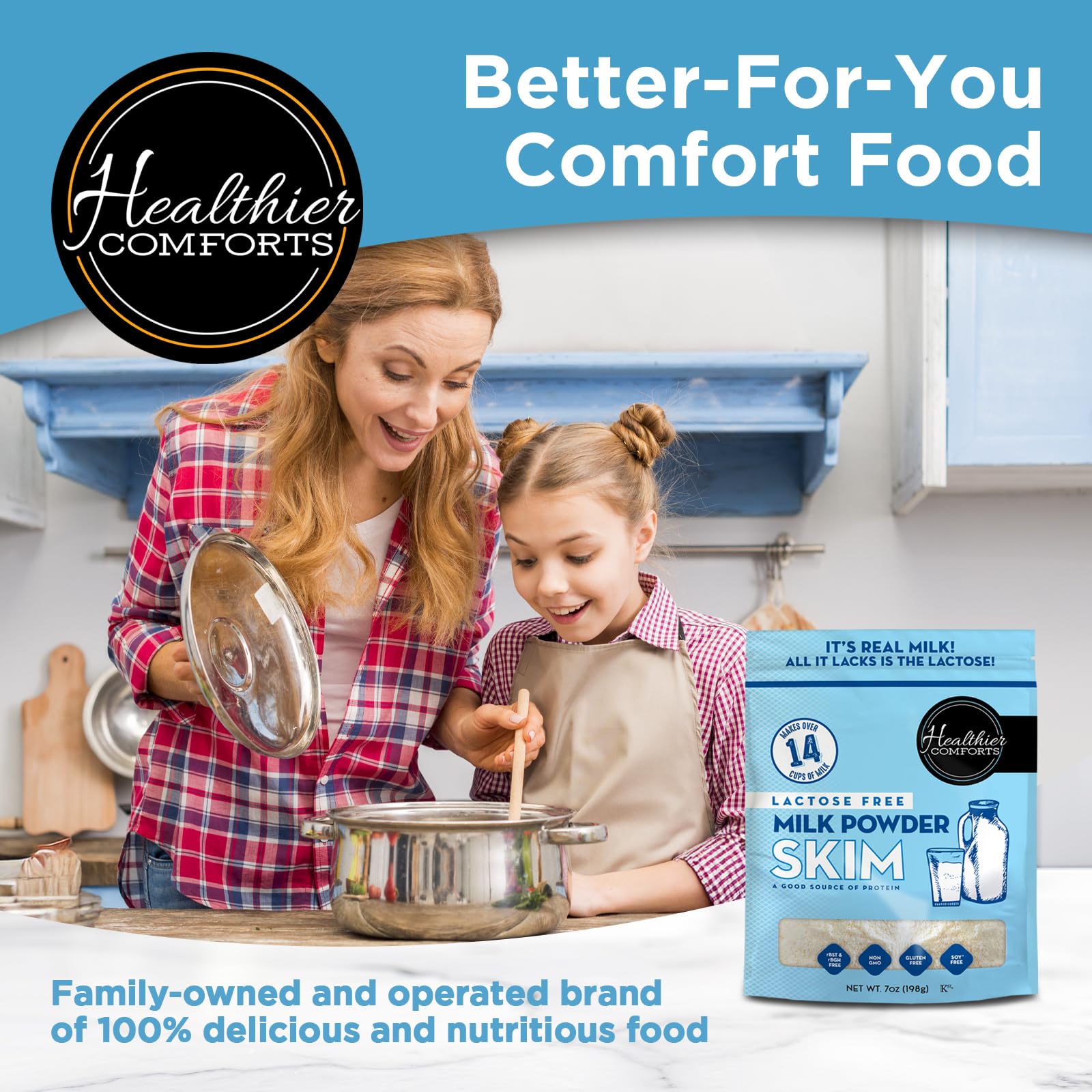 Healthier Comforts portion size on scale illustrating yield and compact storage
