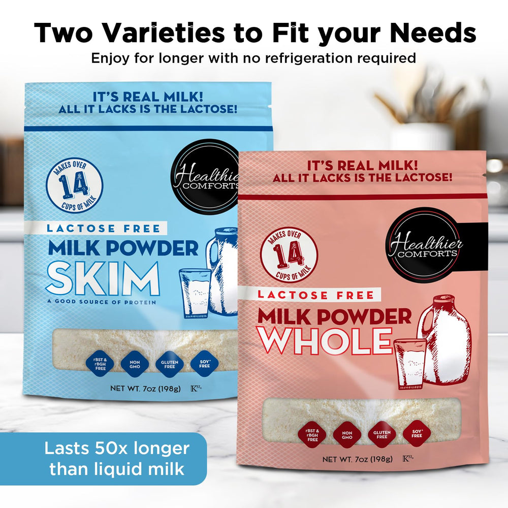 Healthier Comforts powder texture close-up showing fine creamy granules