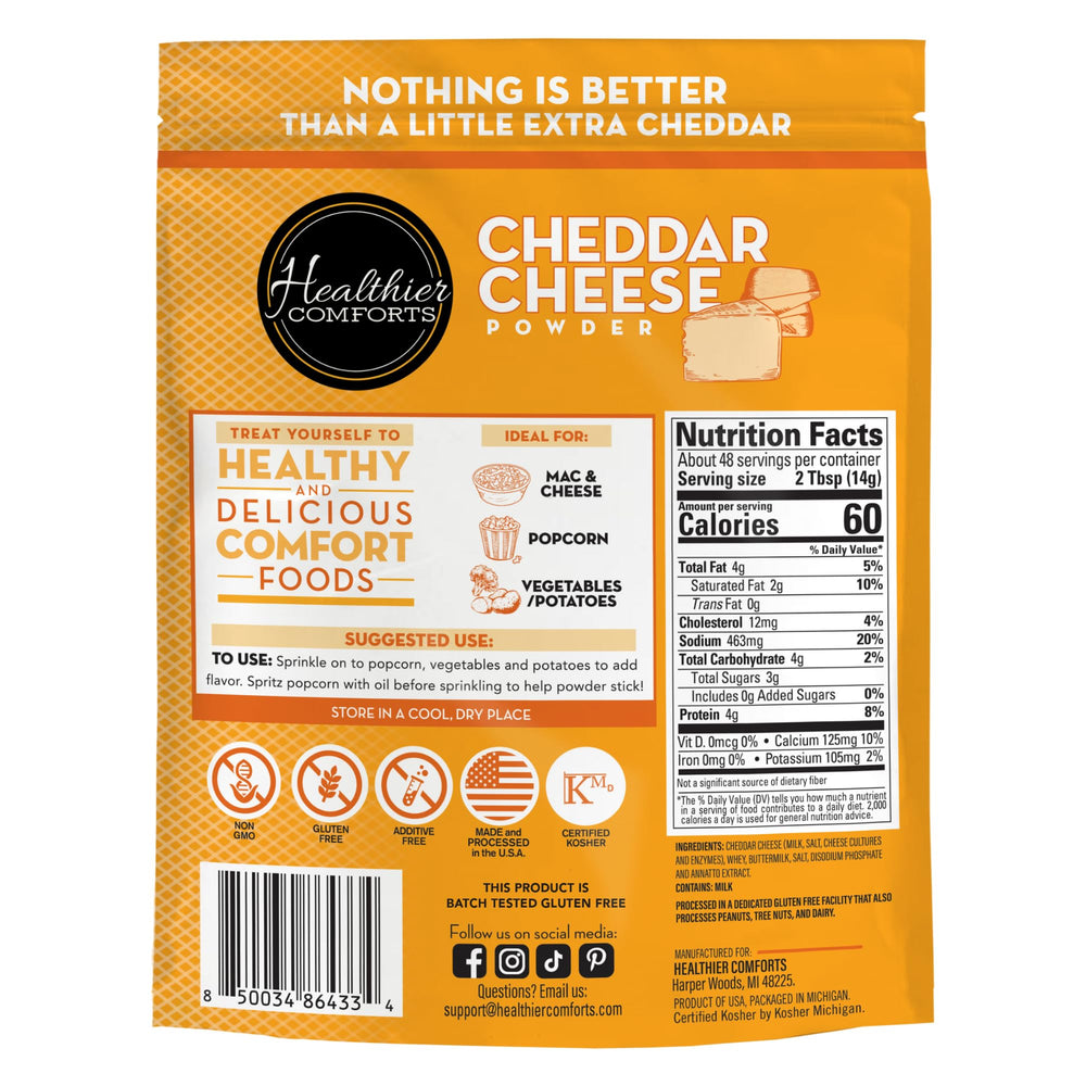 Healthier Comforts resealable bag closeup highlighting freshness-seal and convenience