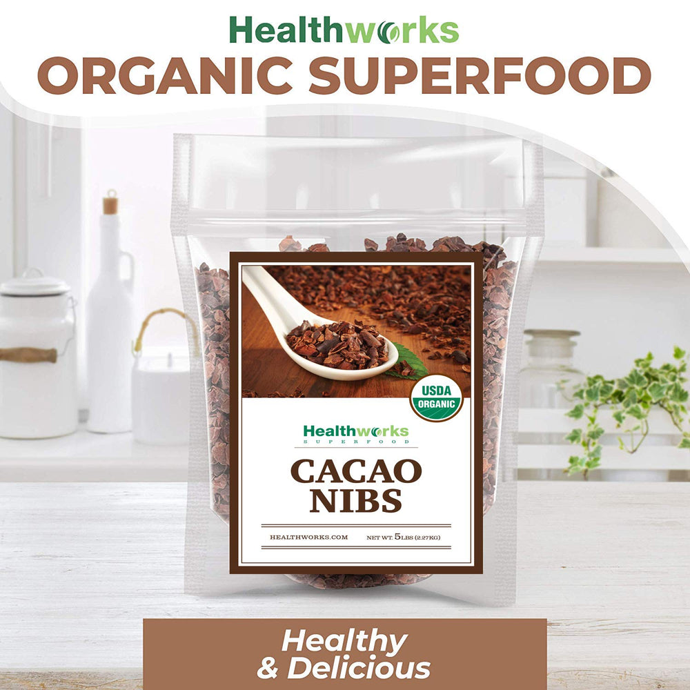 Healthworks Superfoods nibs folded into cookie dough for baking benefit