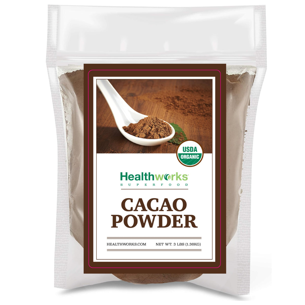 Healthworks Superfoods front packaging showing 3 lb bag and clear branding benefit convenience