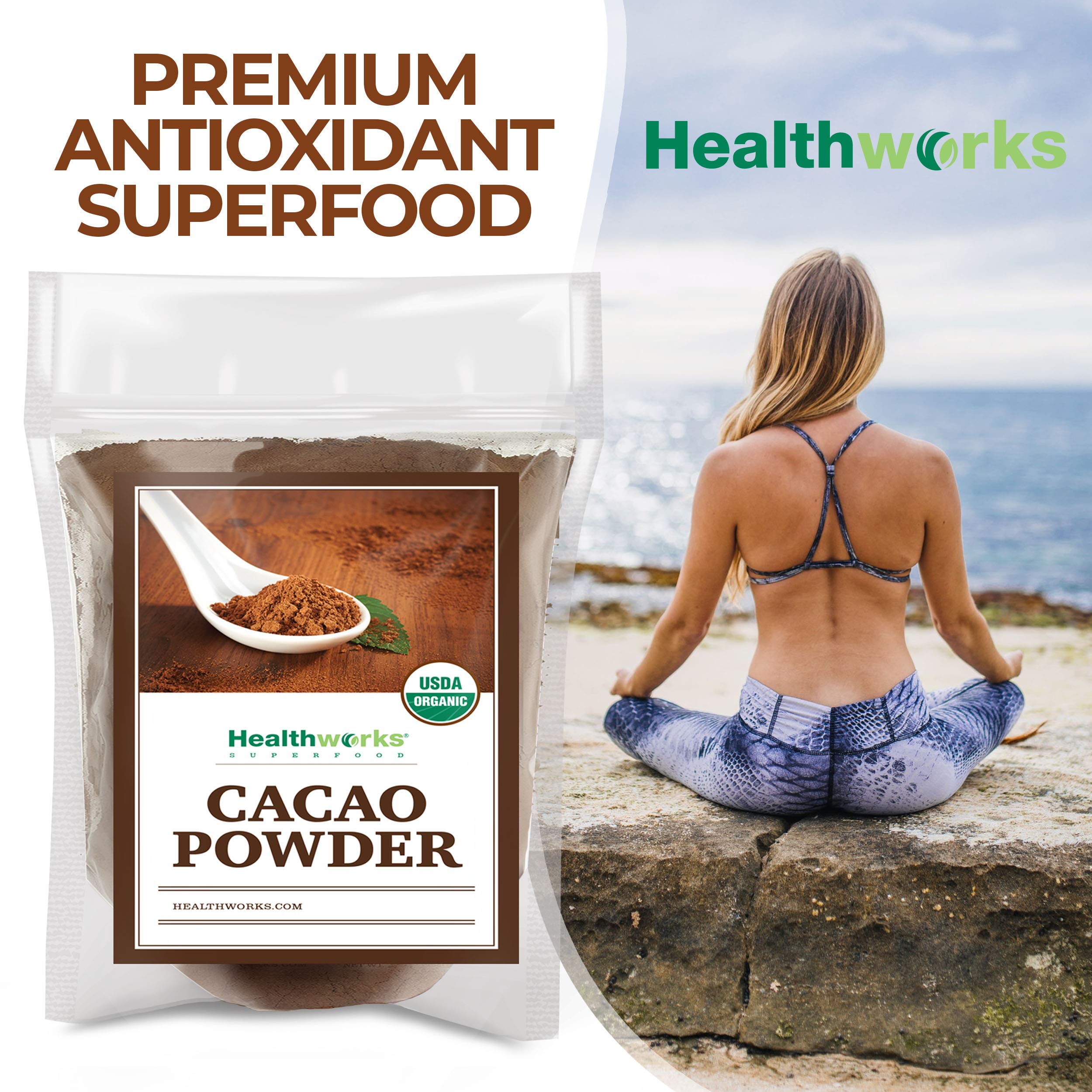 Healthworks Superfoods cacao being folded into batter for baking consistency