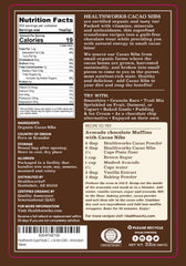 Healthworks Superfoods close-up of raw cacao nib texture highlighting crunchy chocolate pieces