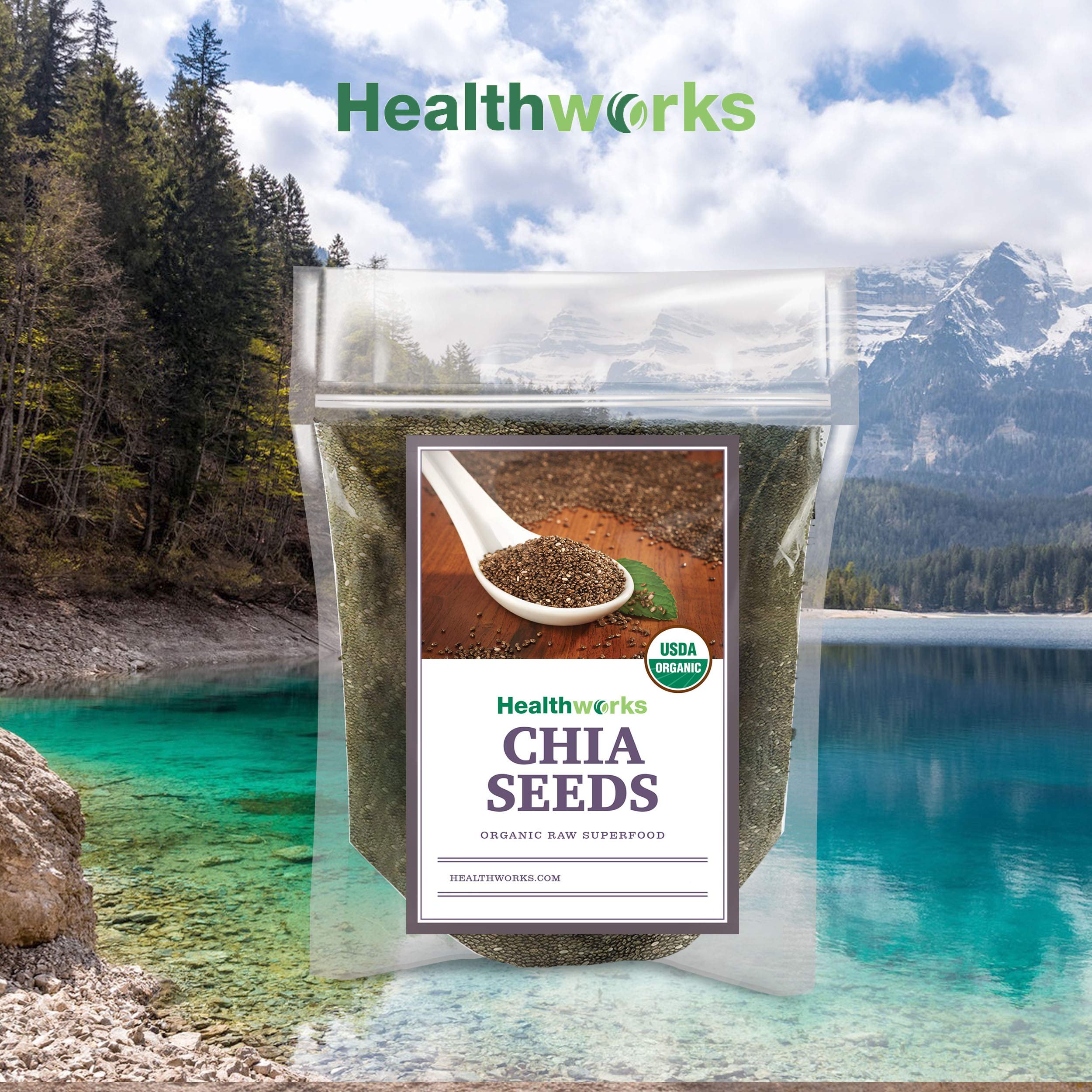 Healthworks nutrition label close-up showing ingredient transparency and non-GMO assurance