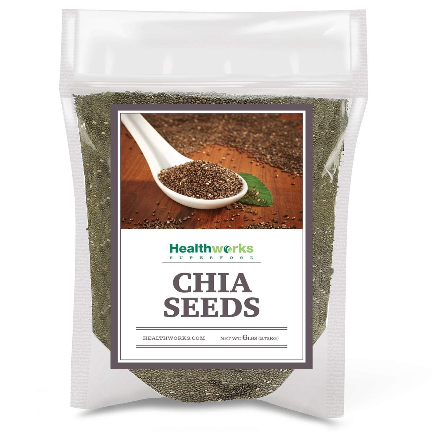 Healthworks Superfoods front packaging showing 6 lb bulk bag and clear label benefit