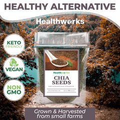 Healthworks Superfoods hydrated chia pudding in jar showing thickening benefit