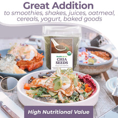Healthworks spoonful of chia seeds ready to add to recipes showing easy portioning benefit