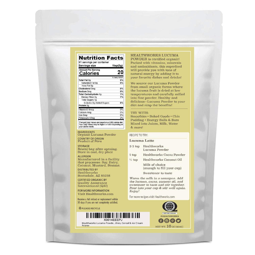 Healthworks lucuma powder close-up texture for smooth blending benefit
