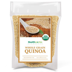 Healthworks Superfoods front packaging showing 5 lb bag and organic label, convenient storage benefit
