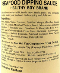 Healthy Boy sauce drizzled over grilled shrimp enhancing seafood taste